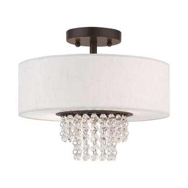 Carlisle 2 Light 11.255 Inch Tall Contemporary Semi Flush Mount by Livex - 51095-92