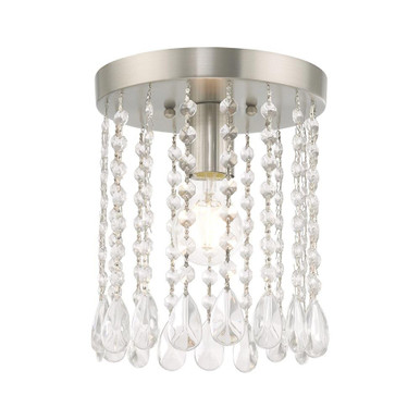 Elizabeth 1 Light 8 Inch Wide Steel Flush Mount by Livex - 51066-91