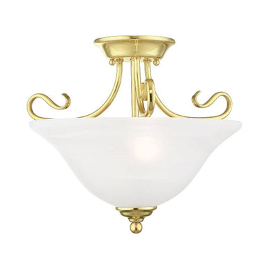 Coronado 2 Light 15.5 Inch Wide Semi Flush Mount by Livex - 6121