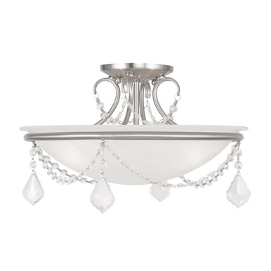 Chesterfield/Pennington 3 Light 16 Inch Wide Semi Flush Mount by Livex - 6524