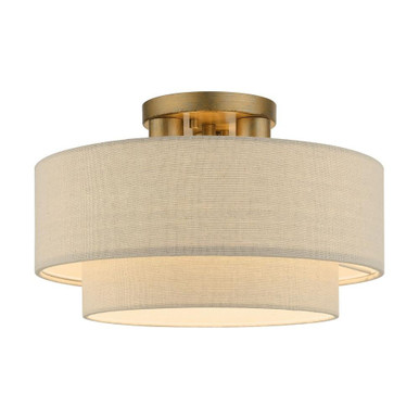 Bellingham 3 Light 15 Inch Wide Semi Flush Mount by Livex - 58897-48