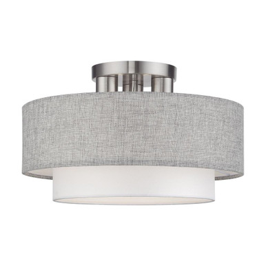 Brookmeade 3 Light 15 Inch Wide Semi Flush Mount by Livex - 60013-91