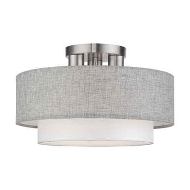 Brookmeade 3 Light 15 Inch Wide Semi Flush Mount by Livex - 60013-91