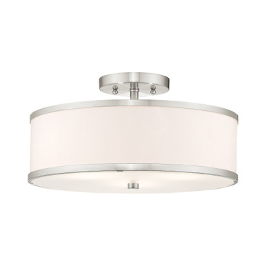 Park Ridge 3 Light 15 Inch Wide Steel Semi Flush Mount by Livex - 6368-91