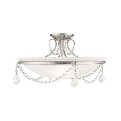 Chesterfield/Pennington 3 Light 20 Inch Wide Semi Flush Mount by Livex - 6525-91