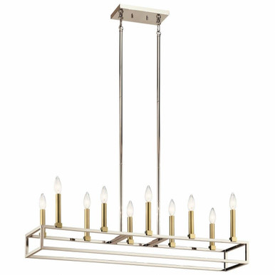 Finet 10 Light Candle Style Linear Chandelier by Kichler - 44110pn