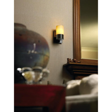 Candlearia Dakota 1 Light Up Amber Melted Rim Wall Sconce by Justice Design - CNDL-8761-14-AMBR