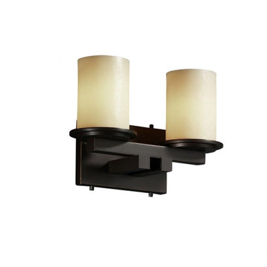 Candlearia Dakota 2 Amber Cylinder Flat Rim Vanity Light by Justice Design - CNDL-8772-10-AMBR