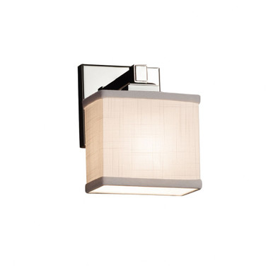 Textile Regency 1 Light ADA Rectangle Whte Wall Sconce by Justice Design - FAB-8437-55-WHTE