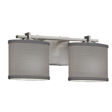 Textile Era 2 Light Oval Gray Vanity Light by Justice Design - FAB-8442-30-GRAY