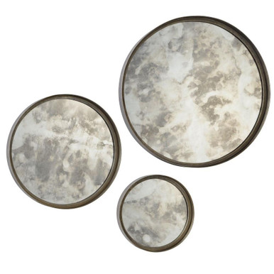 Shire 21.5 Inch Round Small Mirror (Set of 3) by Renwil - MT1499