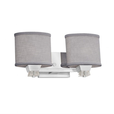 Textile Ardent 2 Light Vanity Light by Justice Design - FAB-8472-30-GRAY