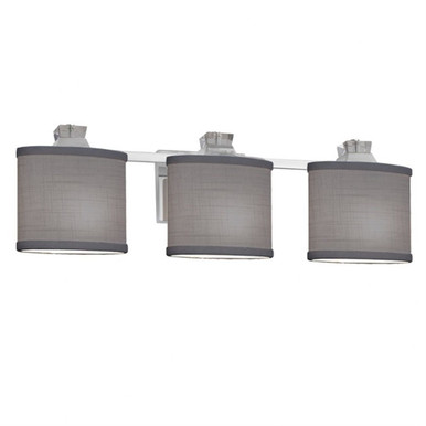 Textile Ardent 3 Light Vanity Light by Justice Design - FAB-8473-30-GRAY