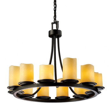 Candlearia Dakota 12 Light Chandelier by Justice Design CNDL-8768-14-AMBR - CNDL-8768-14-AMBR