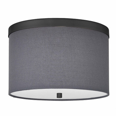 Frederica 2 Light 12 Inch Wide Grey Shade Flush Mount by Dainolite - FRD-122FH-GRY