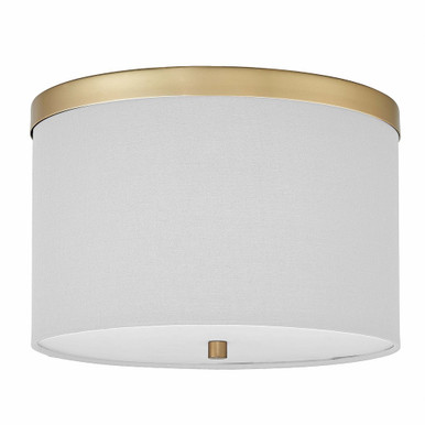 Frederica 2 Light 12 Inch Wide White Shade Flush Mount by Dainolite - FRD-122FH-WH
