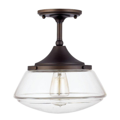 Schoolhouse 1 Light 10.5 Inch Wide Semi Flush Mount by Capital - 3533-134
