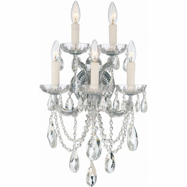 Maria Theresa 5 Light Candle Style Wall Sconce 24 Inch Tall by Crystorama - 4425