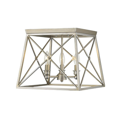 Trestle 3 Light 14 Inch Wide Flush Mount by Z-Lite - 447F14