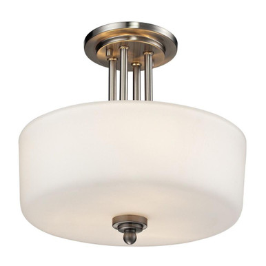 Cardinal 3 Light 13 Inch Wide Semi Flush Mount by Z-Lite - 434-SF-BN