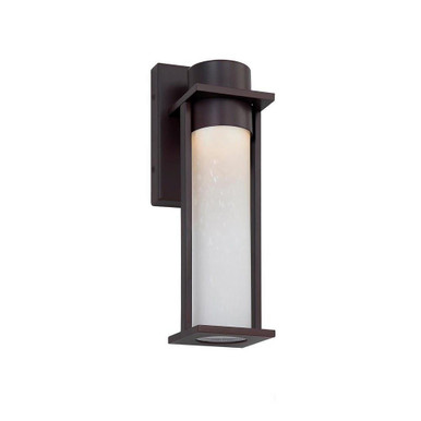 Wooster 14W 1 LED Outdoor Wall Mount 12 Inch Tall by Justice Design - FSN-7161W-ETCH-MBLK