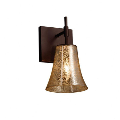 Fusion Union 1 Light Round Mror Glass Short Wall Sconce by Justice Design - FSN-8411-20-MROR