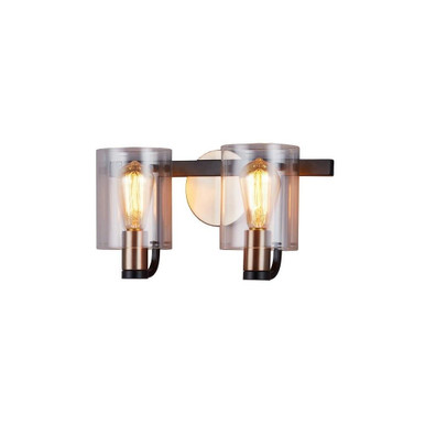 Poise 2 Light Vanity Light by Justice Design - FSN-8082-CLER-MBBR