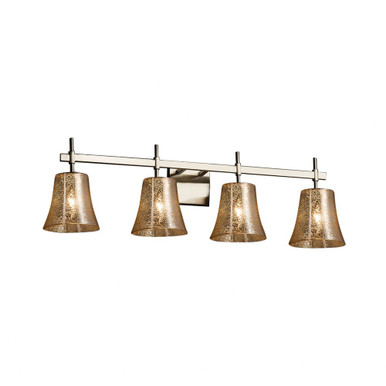 Fusion Union 4 Light Round Mror Glass Vanity Light by Justice Design - FSN-8414-20-MROR
