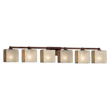 Fusion Regency 6 Light Rectangle Mror Glass Vanity Light by Justice Design - FSN-8436-55-MROR