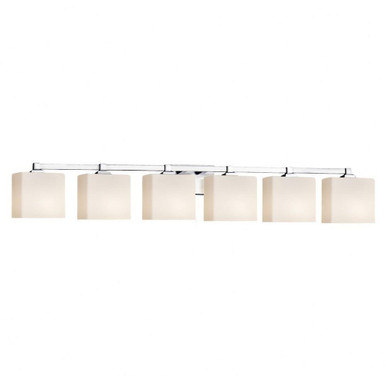 Fusion Regency 6 Light Rectangle Opal Glass Vanity Light by Justice Design - FSN-8436-55-OPAL