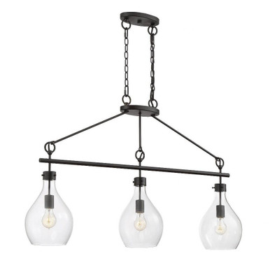Pulaski 3 Light Industrial Style Linear Chandelier by Savoy House - 1-803-3-02