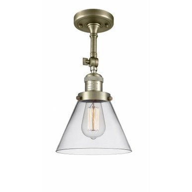 Cone 1 Light 14.5 Inch Tall Semi Flush Mount by Innovations - 201F-G4