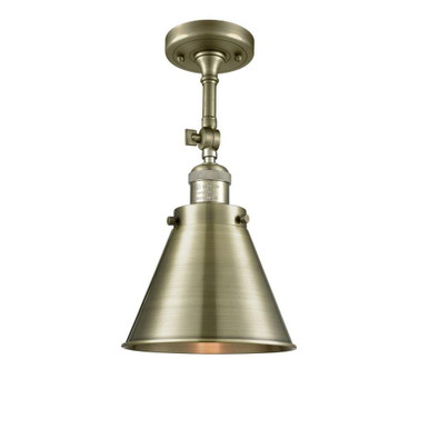 Appalachian 1 Light 8 Inch Wide Steel Semi Flush Mount by Innovations - 201F-M13
