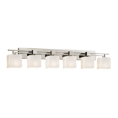 Fusion Aero 6 Light Rbon Glass Vanity Light by Justice Design - FSN-8706-55-RBON