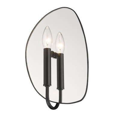 Tessa 1 Light Candle Style Wall Sconce by Golden - 1142-1W BLK
