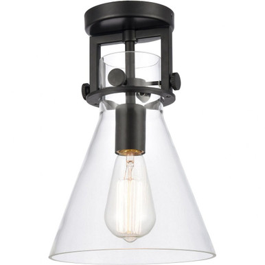 Newton 1 Light 8 Inch Wide Cone Flush Mount by Innovations - 410-1F-8CL-CN