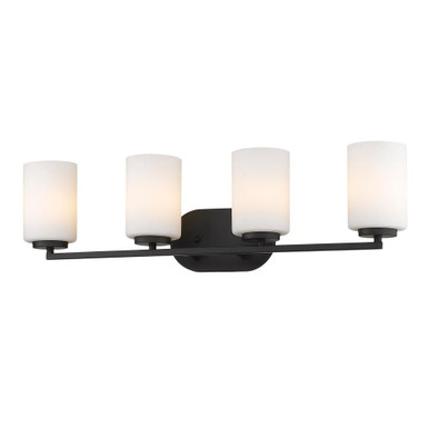 Manhattan 4 Light Vanity Light by Golden - 2243-BA4 BLK-OP