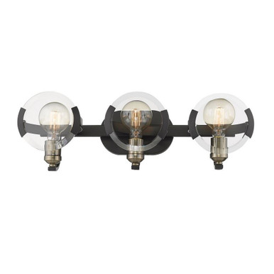 Amari 3 Light Vanity Light by Golden - 2635-BA3 BLK-AB
