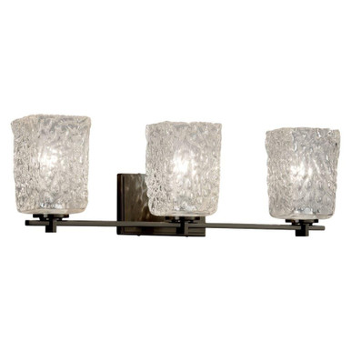 Veneto Luce Era 3 Light Square Clrt Wall Sconce by Justice Design - GLA-8443-26-CLRT