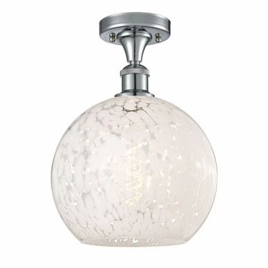 White Mouchette 1 Light 10 Inch Wide Modern Semi Flush Mount by Innovations - 516-1C-G1216-10