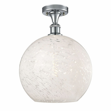 White Mouchette 1 Light 12 Inch Wide Modern Semi Flush Mount by Innovations - 516-1C-G1216-12