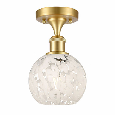 White Mouchette 1 Light 6 Inch Wide Modern Semi Flush Mount by Innovations - 516-1C-G1216-6