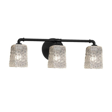 Veneto Luce Bronx 3 Light Square Clrt Vanity Light by Justice Design - GLA-8463-26-CLRT