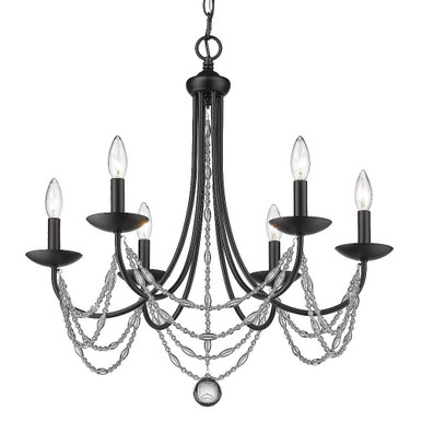 Mirabella 6 Light Medium Chandelier by Golden - 7644-6