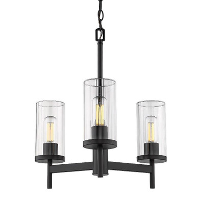 Winslett 3 Light Small Chandelier by Golden - 7011-3 BLK-CLR