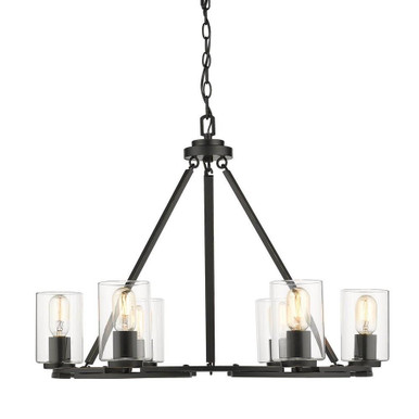 Monroe 6 Light Large Chandelier by Golden - 7041-6 BLK-CLR
