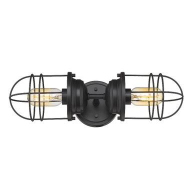 Seaport 2 Light Wall Sconce by Golden - 9808-2W
