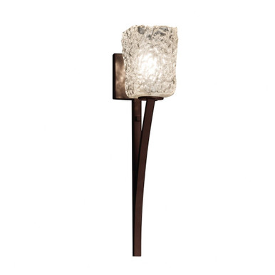 Veneto Luce Sabre 1 Light Square Clrt Wall Sconce by Justice Design - GLA-8791-26-CLRT