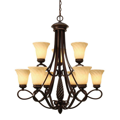Torbellino 9 Light Large Chandelier by Golden - 8106-9 CDB