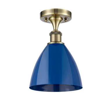 Plymouth Dome 1 Light 7.5 Inch Wide Steel Semi Flush Mount by Innovations - 516-1C-PLYM-75